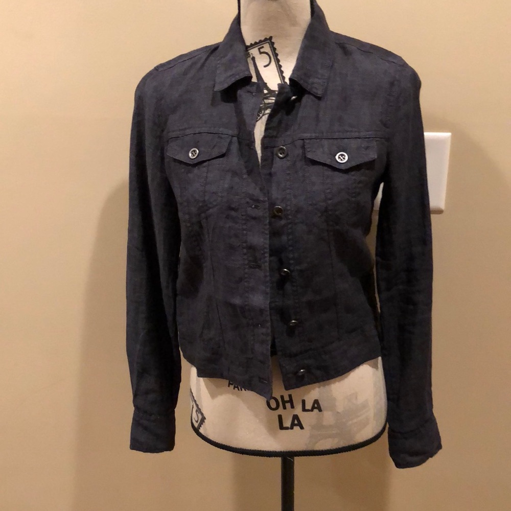 Eileen Fisher cropped linen jacket